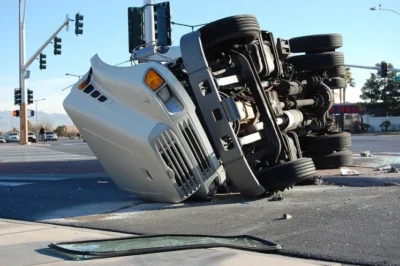 Overturned truck